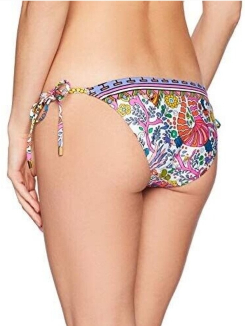 Trina Turk Multicolor Floral Paisley Tie-Side Bikini Bottoms  Jungle Beach - Picture 10 of 16